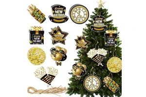 New Year Party Decoration Pendant Happy New Year Tabletop Decor Prop for Party Tableware