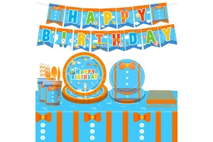 Cartoon Kids Birthday Party Supplies Party Complete Set Birthday Banner Plates Balloon Cup Hat Baby Shower Treasures Gifted