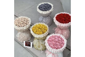 Popular New Products Vintage Palace Style Real Rose Bouquet Preserved Eternal Long Lasting Mother's Day Valentine's Day