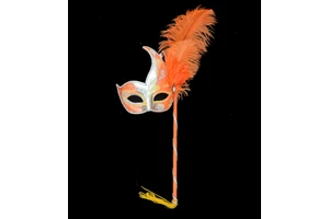 Funny Costume Cosplay Venetian Plastic Eye Carnival Masquerade Ostrich Feather Party Mask for Party Holiday Supply Xmas Decor