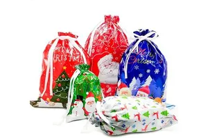 New Design Christmas Products Festive Party Supplies,reusable Drawstring Bag,xmas Accessories Gift Bags