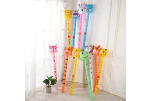 Wholesale Wild Animal Head Long Stick Balloon Party Decor Horse Cat Foil Party Balloon Kids Toy Woodland Forest Theme Balloon