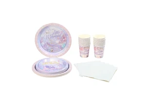 Wholesale Purple Disposable Birthday Party Supplies Happy Party Birthday Decoration Sets for Kids With Plates Cups Napkins