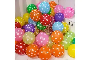 12-inch Transparent Polka Dot Latex Birthday Balloon for Children, Babies, Adults, Decoration, Party Scene, Dot Pattern