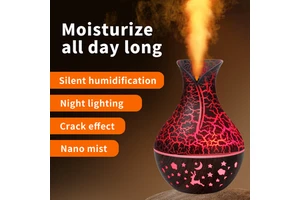 Wood Grain Vase Aromatherapy Diffuser Humidificateur Humificador For EU US Market