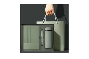 Custom Logo Promotional Luxury Leather Notebook Planner Business Stationary Gift Diary Office A5 With Pen Bottle Gift Box Set