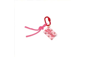 Promotional Gift DIY Gift Personalized Acrylic Keychain Cherry Stripe Pendant Keychain Pendant Mother's Day Rope Keychain