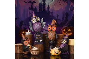Cross-border Halloween Ghost Festival Owl Skull Raven Synthetic Resin Desktop Decoration Home Supplies Crafts Small Items Paper