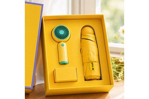 Business Thanksgiving Gift Set, Wholesale Logo Customization Umbrella Mini Fan Thermos Gift Set Promotional logo Gift Set