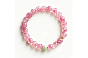 Natural High-quality Pink Crystal Bracelets for Girls Mother's Day Gifts