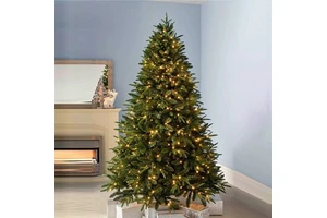 2027 Wholesale High-End Artificial Christmas Tree PE Mixed PVC Xmas Tree With LED Lights Standing Metal Stand Holiday Decor