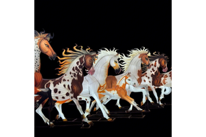 Festival Lanterns Chinese Traditional Fabric Lantern Life Size Horses Lantern Art Installations For Commercial Place Decor