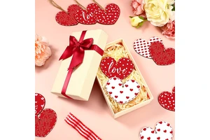 Valentine's Day & Birthday Party Decor Laser Cut Wooden Heart Sign for Scene Setup & Wall Props