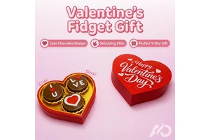 3D Printed Cartoon Love Gifts Box Fidget Clicker Stress Relief Toy; Press to Release Tension; Click Toy for Valentine's Day