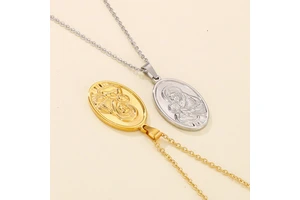 In Stock Sell Stainless Mom Jewelry Non Tarnish Gold Plated Mother Child Pendant Choker Necklace for Mother's Day Gift