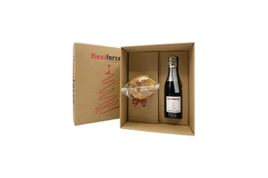 Flexiforce Custom Washable Christmas Gift Box with Prosecco and Pastry Holiday Set Featuring E-Gift Card From Italy