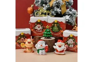 Creative Ancient Resin Holiday Christmas Small Gifts Mini Cute Animals Tree Desktop Ornaments Santa 7116C Made
