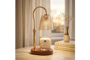 Multi-Purpose Gift Ready Candle Warmer Lamp With Solid Wood Base As Christmas Birthday Housewarming Present For Women