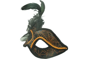 Venetian Mask Venice Feather Flower Halloween Wedding Carnival Party Performance Purple Polyester Costume Sex Lady Masquerade
