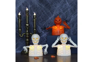 Wholesale Halloween Decoration Skeleton Electronic Candle Pumpkin Lantern Ghost Festival Party Supplies Props Candlestick Lights