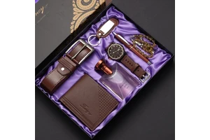 Father's Day Valentine's Day Birthday Gift Box Men's Luxury Gift Set Men's Fashion Watch Wallet Key Chain Perfume Set