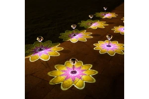 New Arrival Solar Projection Outdoor Waterproof Lawn Pathway Garden Decoration Landscape Led Lights Flower Lamps