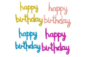 New Happy Birthday Conjoined Letters Foil Balloons Rose Gold Lowercase Alphabets Single Birthday Party Decorations Banner Baby