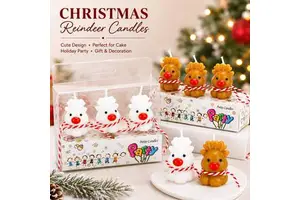 Factory Custom Handmade Paraffin Art-Shaped Christmas Unscented Birthday Cake Candles-Eco-Friendly Smokeless Creative Gift