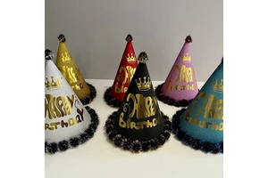 Birthday Cake Colorful Pink Black Pom-Pom Paper Adult Party Decorations Birthday Party Supplies Hairball