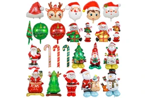 Best Selling Products 2024 Kids Toys Gift Party Home Indoor Decorations Mylar Helium Santa Claus Christmas Tree Foil Balloon