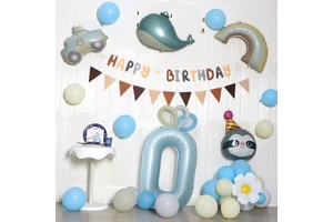 Children's First Birthday Party Background Wall Decoration Felt Happy Birthday Background Cloth Balloons Balloon Accessories