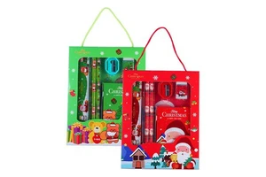 Christmas Gift Stationery Set Children School Supplies Stationery Pencil Six Piece Set for Student Kid Holiday Gift