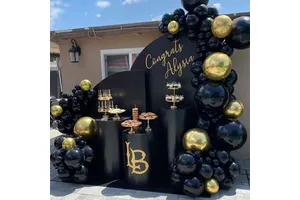 Adult Birthday Graduation Class 2022 Valentine's Day Christmas Decorations 100Pcs Black Glossy Latex ML ML235