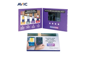 Custom Printing OEM LCD Screen Wedding Video Greeting Card Video Mailer Video Booklet For Invitation Gift Video Brochure