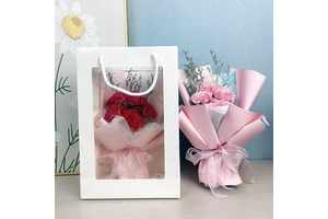 Best Mother's Day Birthday Gift Faux Carnation Rose Small Bouquet Soap Flower Gift Box Mom Teacher Gifts
