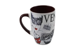 Venetian Carnival Mask Ceramic Mug Blue Interior Coffee Cup Venice Souvenir Gift