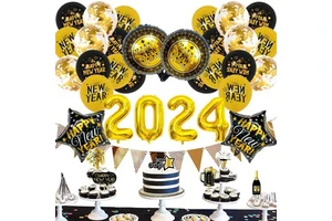 New Year Balloons New Year's Eve Decoration Balloon Set 2024 New Year's Day Decoration for Party Decoration