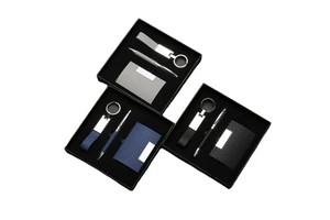 Small Business Gift Sets With Name Card Holder Metal Pen Keychain for Men Father's Days Birthday Souvenir Giveaways