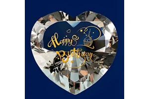 Creative Chinese Heart-Shaped K9 Crystal Trophy 8cm Diamond Engraving Ornaments Valentine's Day Wedding & Anniversary Gifts