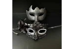W072201 Makeup Ball Mask Half-face Carnival Couple Mask Venetian Costume Party Mask Man-woman Couple Set