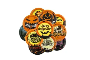 High Quantity Thanksgiving Halloween Decoration Disposable Tableware Set Paper Party Dinner Plate Cake Plate