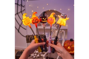 2025 LED Wobbly Pumpkin Lantern Glowing Ghost Flash Toy Sticks Halloween Party Light Decor for Kids Funny Masks Product Category