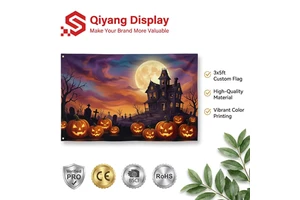 Custom Digital Printed Halloween Pennant Flag 3x5ft Outdoor Spooky Holiday Banner Durable Polyester