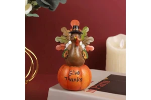 Thanksgiving Resin Kitchen Cookie Storage Container Pottery Coffee Tea Sugar Food Storage Jar With Lid Art Gifts for Holiday