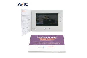 LCD Screen OEM Video Brochure Video Mailer For Invitation Gift Promotion Customand Wedding Video Booklet