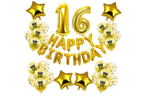31 Piece Set 16 18 30 40 50 60 Year Old Adult Birthday One Year Old Party Decoration Confetti Balloon