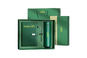 Custom Corporate Gift Set UV Printed Luxury Vacuum Cup Notebook Executive Business Promotional Gift Box for Father's Day New