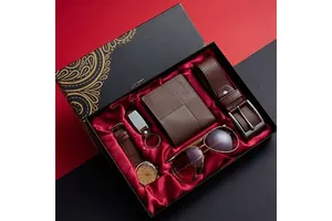 Custom Promotional Men's Sunglasses Watch Wallet Belt Pen Gift Set with Box Luxury Cotton Exquisite Father's Day Gift