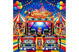 LEON SHOOTING CARNIVAL Level Challenge Shooting Arcade Gun Simulator 2-4 Player Multiplayer Metal Flashing Light Indoor