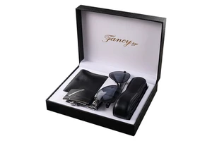 3-Piece Men's Business Gift Set, Valentine's Day Father's Day Gift Box (Belt/Wallet/Sunglasses)